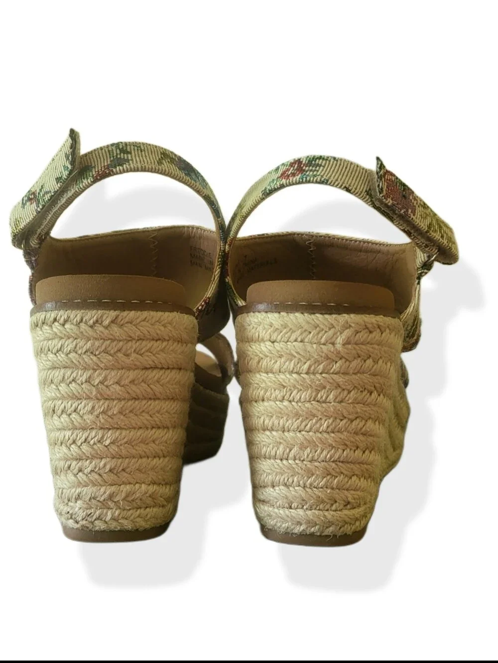 🌿Corkys Sand Brocade Floral Espadrille Wedge Sandals Size 7